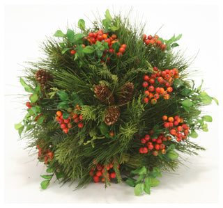 Mixed Pine Ball with Berriesand Pine Cones