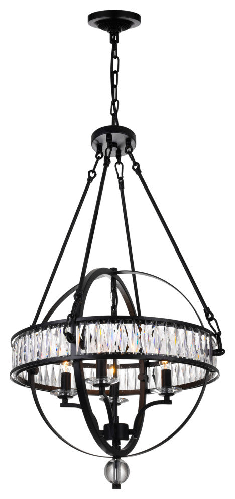 Arkansas 4 Light Chandelier With Black Finish