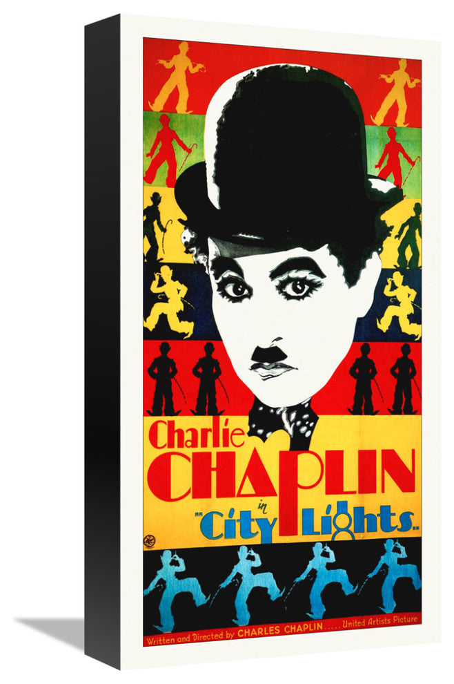 "Charlie Chaplin - City Lights, 1931" Canvas by Hollywood Photo Archive, 8x16"