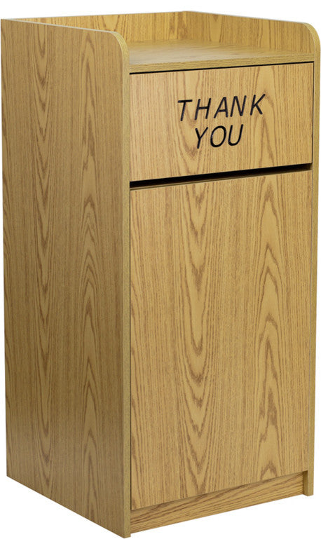 Wood Tray Top Receptacle in Oak