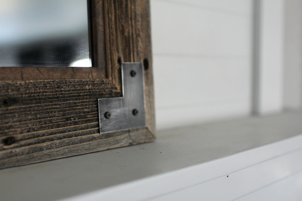 Rustic Bathroom Mirror, Modern Farmhouse Mirror, Ranch Hand Mirror, 22"x26"