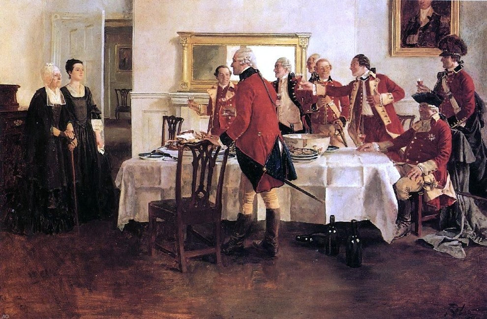 Howard Pyle Red Coat Soldiers Toasting the Ladies of the House Wall Decal