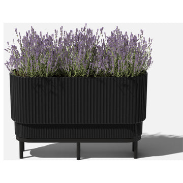 Veradek Demi Series Raised Demi Long 30" Planter With Stand Black/Black