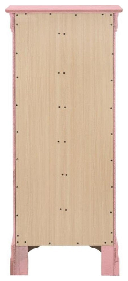 Glory Furniture Louis Phillipe 7 Drawer Lingerie Chest in Pink