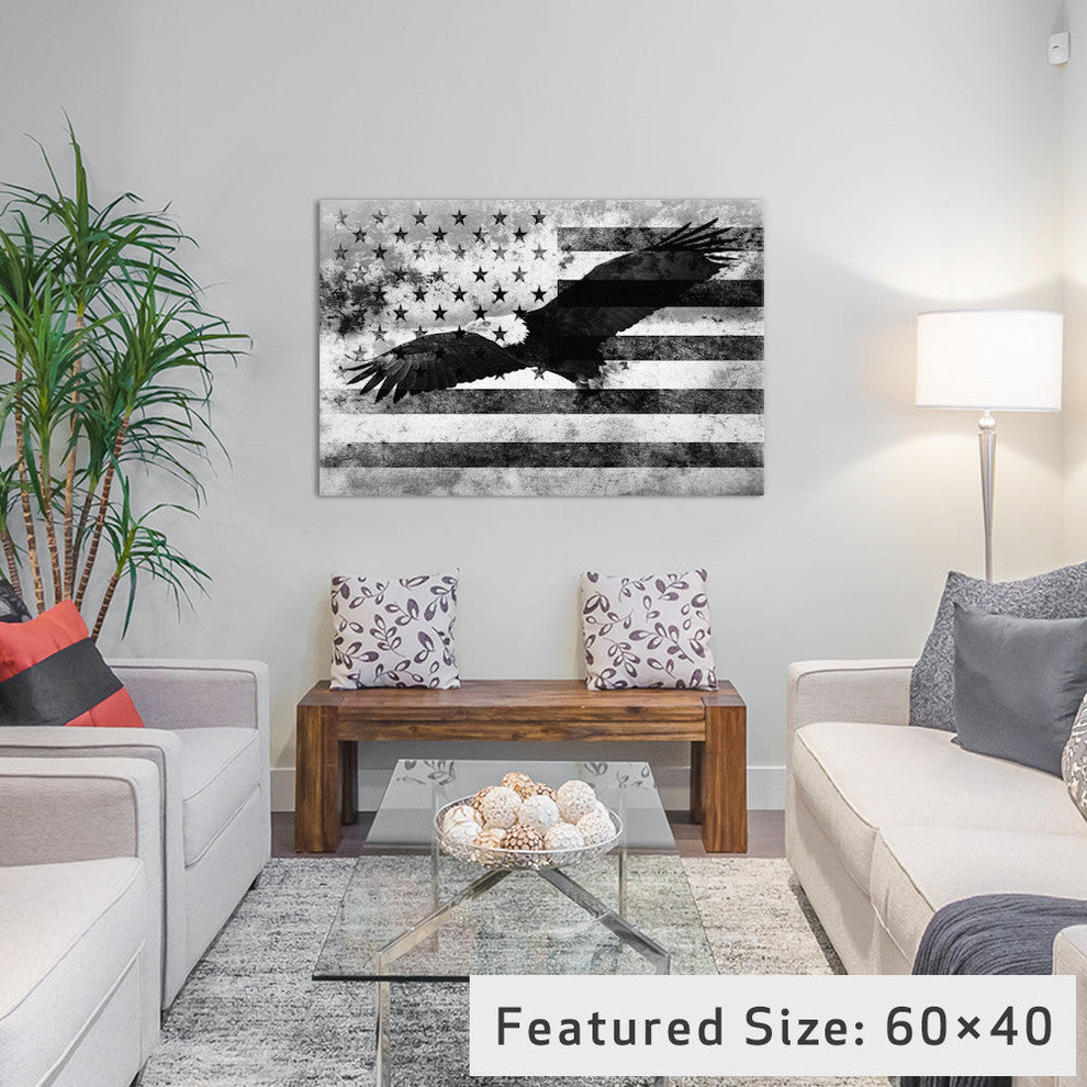 USA "Melting Film" Flag (Bald Eagle)" by iCanvas, 40x26x1.5"