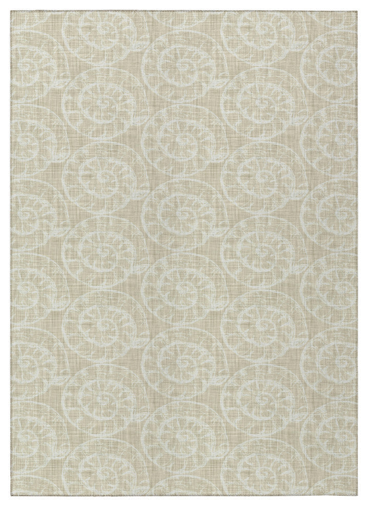 Indoor/Outdoor Seabreeze SZ11 Taupe Machine Washable 3' x 5' Rug
