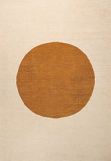 Cirkel Minimalist Geometric Dot Machine-Washable Area Rug, Cream/Rust, 3x5