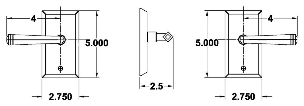 Premium Aqua Solid Brass Privacy Set With Quattro Lever, Brushed Nickel