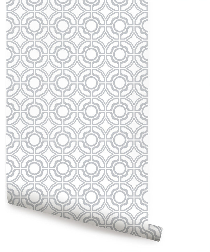 Daisy Peel and Stick Vinyl Wallpaper, Gray, 24"w X 60"h