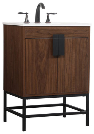 Home Living 19" Modern Walnut-Light Bathroom Vanity