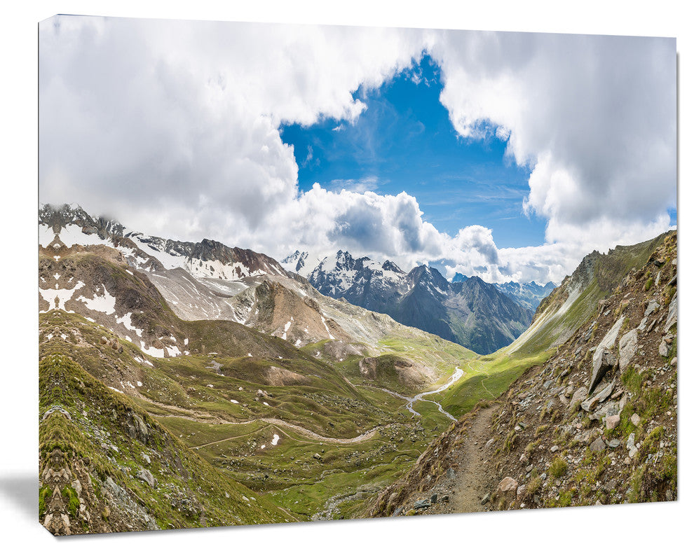 Valley with Opening in Sky, Landscape Canvas Art Print, 20"x12"