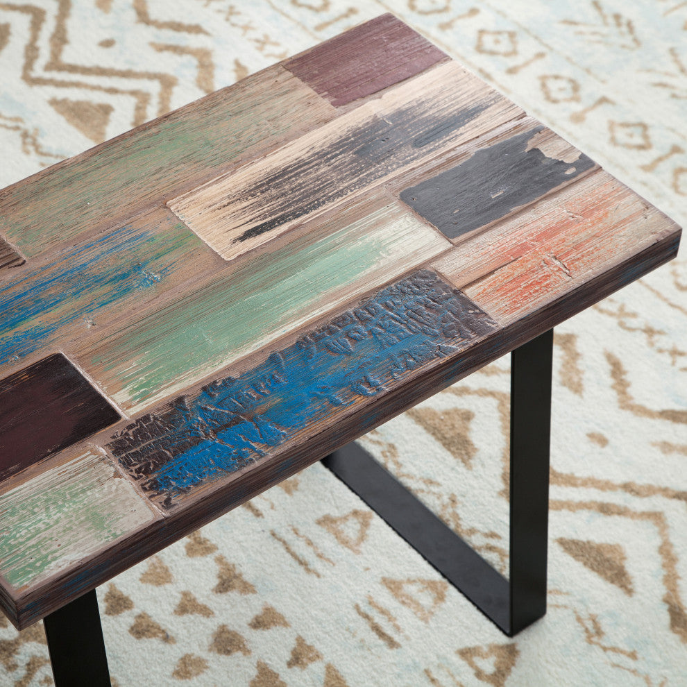 Reclaimed Wood End Table, Multi, 13" X 22" X 20"