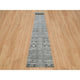Gray, Hand Spun Wool, Hand Knotted, Modern Design, XL Runner Rug, 2'7"x25'6"
