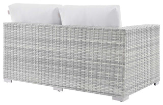 Convene Outdoor Patio Right-Arm Loveseat Light Gray White