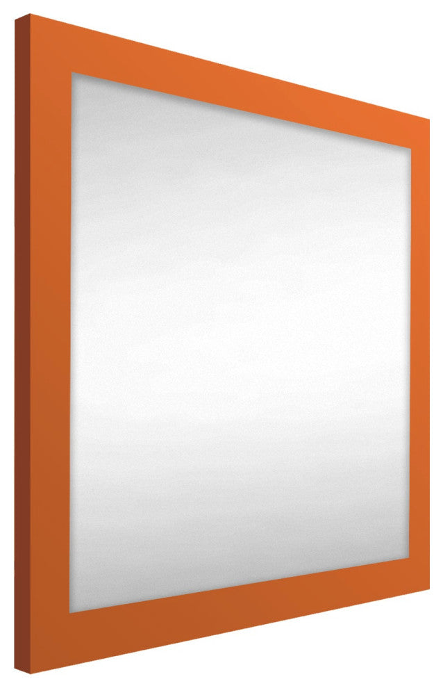 36"x36" Pop of Color Wall/Floor Mirror Art, Modern Orange