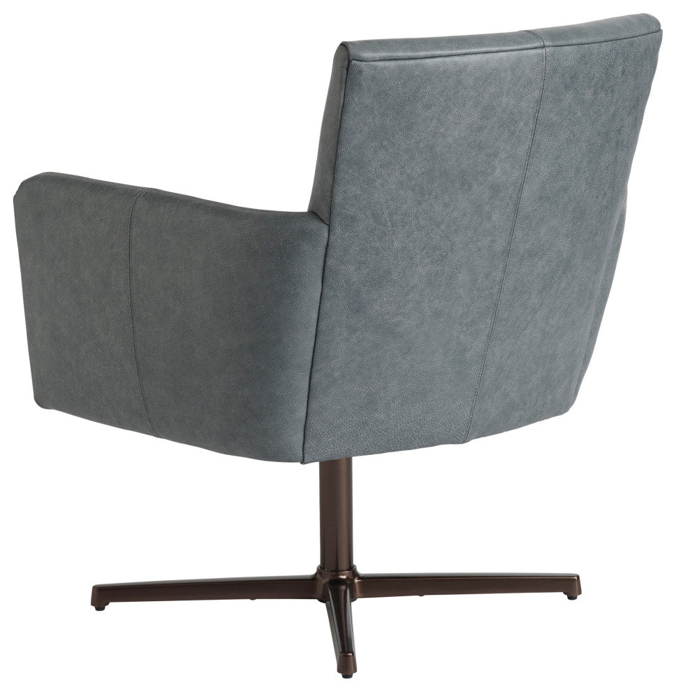 Brooks Leather Swivel Chair Bronze