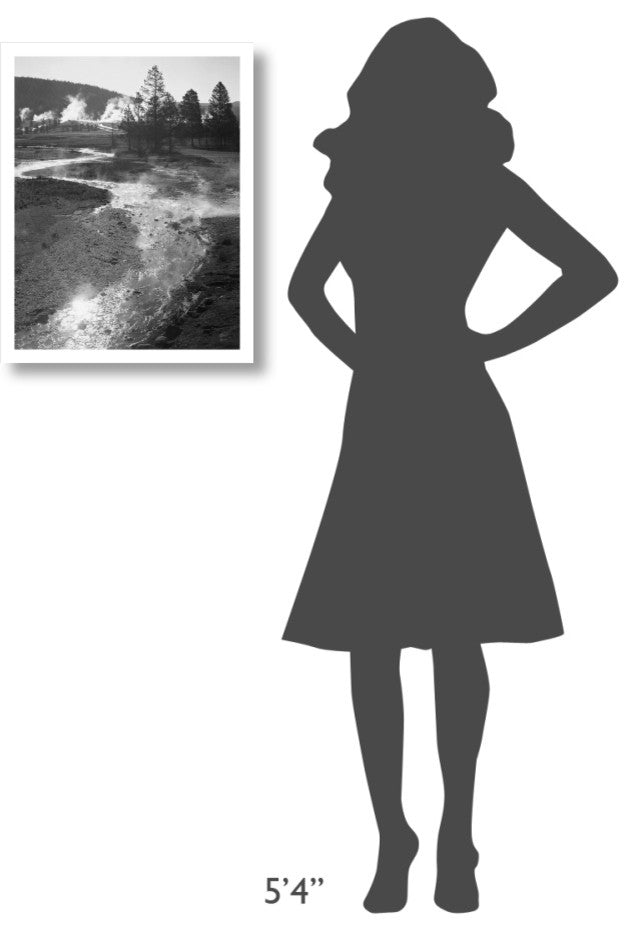 "Stream, Central Geyser Basin, Yellowstone, 1941-1942" Paper Art, 19"x24"