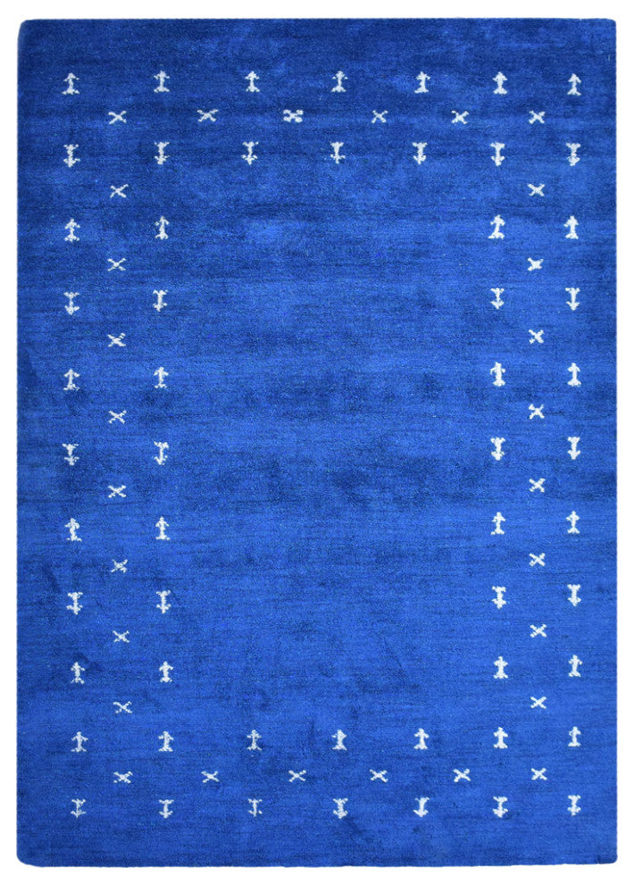 HAND KNOTTED LOOM SILK ECO-FRIENDLY AREA RUGS -6'x9',Rectangle,Blue,Contemporary