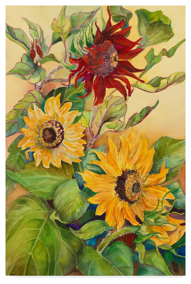 Joanne Porter 'Rust Sunflower' Canvas Art, 19"x12"