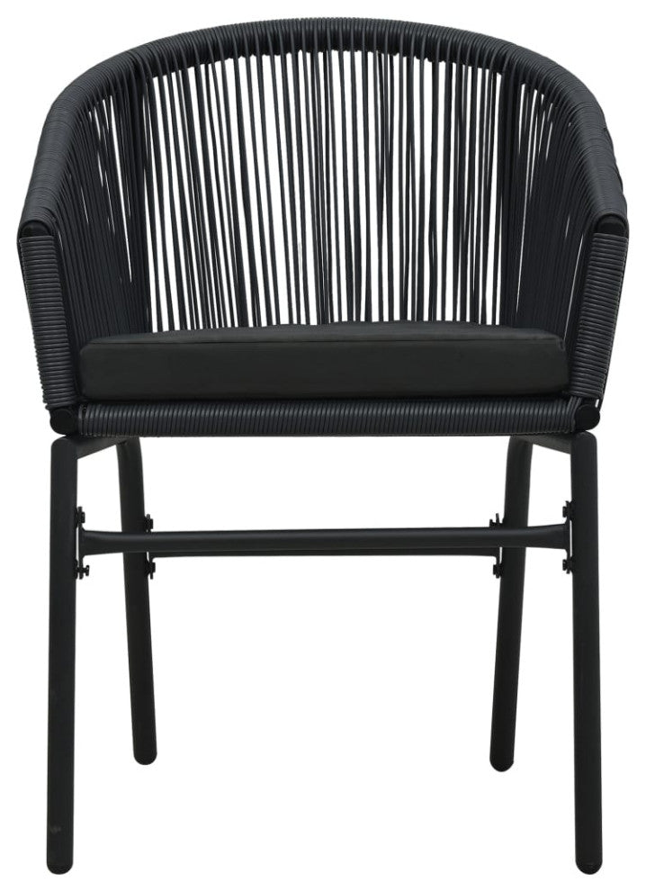 vidaXL Patio Dining Set 7 Piece Black Garden Outdoor Table and Chair Furniture