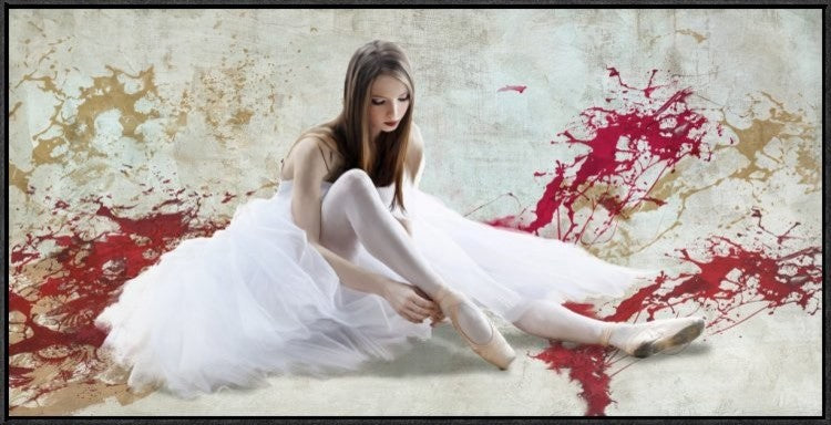 "Ballet Dancer" Framed Canvas Giclee by Teo Rizzardi, 37x19"