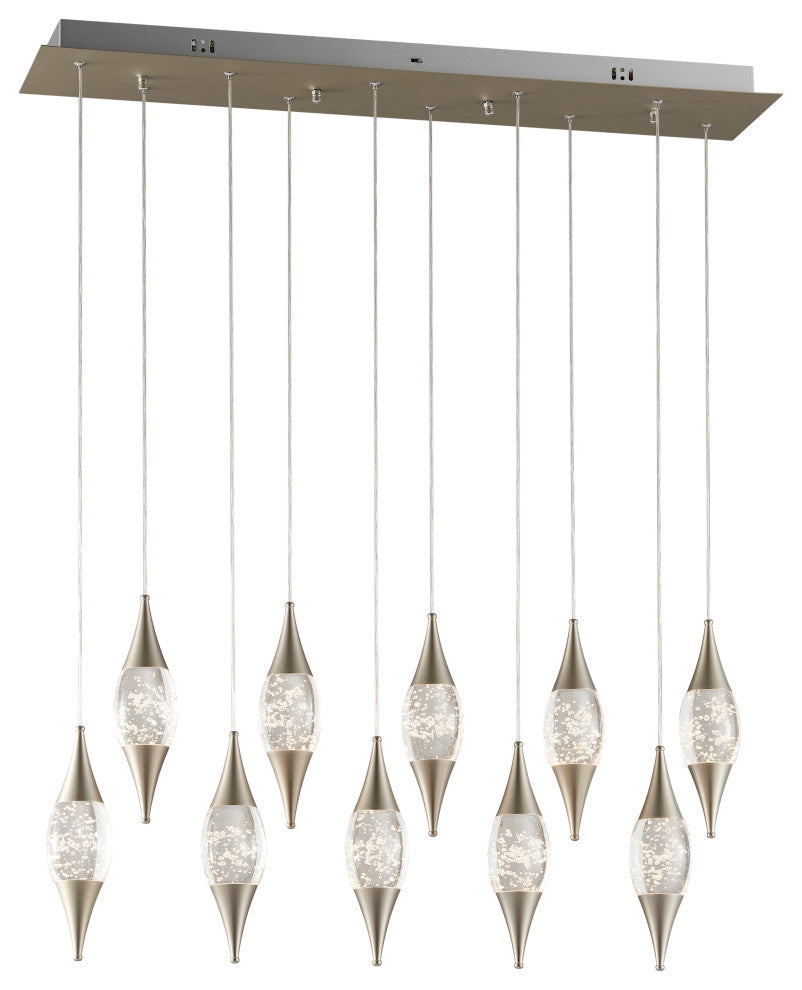 Shinny Teardrops Dimmable Integrated LED Rectangular Chandelier