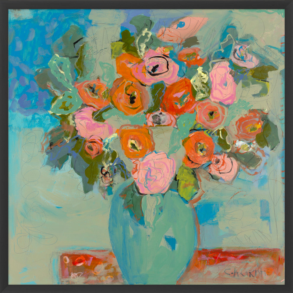 Vintage Poppy Bouquet 2, Giclee Reproduction Artwork