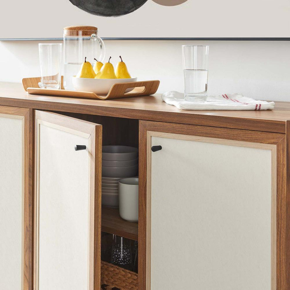 Capri 65 Wood Grain Sideboard Storage Cabinet