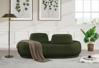 Argyle Upholstered Chaise/Loveseat, Green, Teddy Fabric