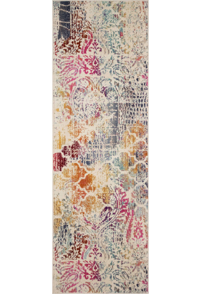 Noori Rug Low-Pile Webster Ivory/Blue Rug, 2'x6'