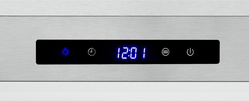 AKDY 36" Convertible Island Mount Range Hood with LED Lights in Stainless Steel