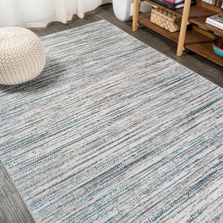 Loom Modern Strie' Area Rug, Gray/Turquoise, 4 X 6