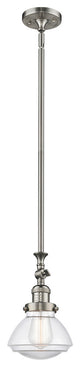 Olean 1-Light Mini Pendant, Brushed Satin Nickel, Clear