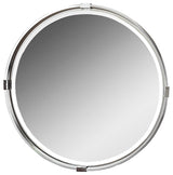 Uttermost Tazlina Brushed Nickel Round Mirror, 9109