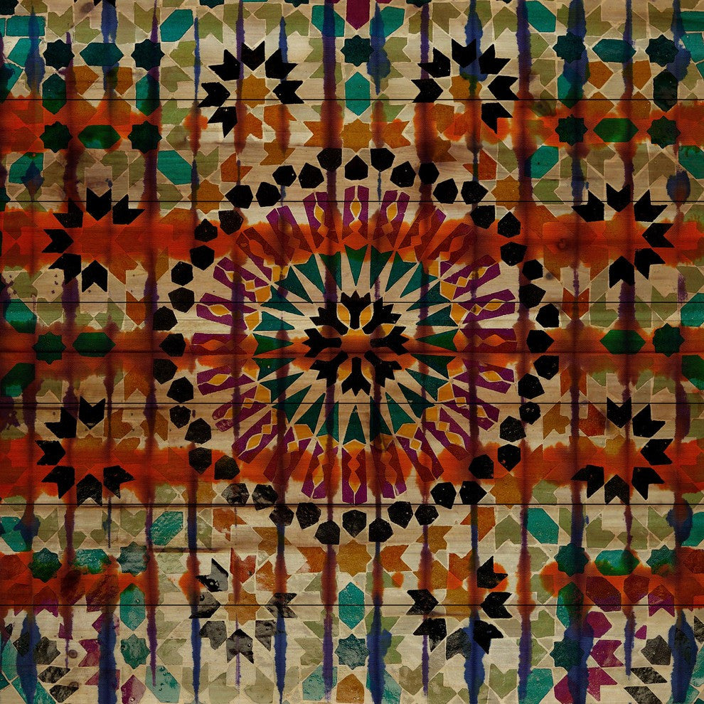 "Enchanted" Print on Natural Pine Wood, 32"x32"