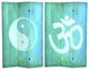 6' Tall Double Sided Yin Yang/Om Canvas Room Divider