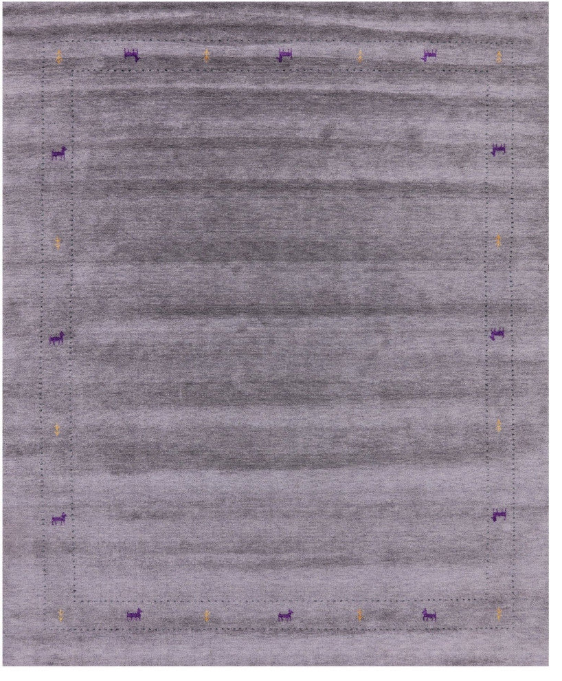 8' 0" X 10' 0" Persian Gabbeh Handmade Wool Rug Q4356