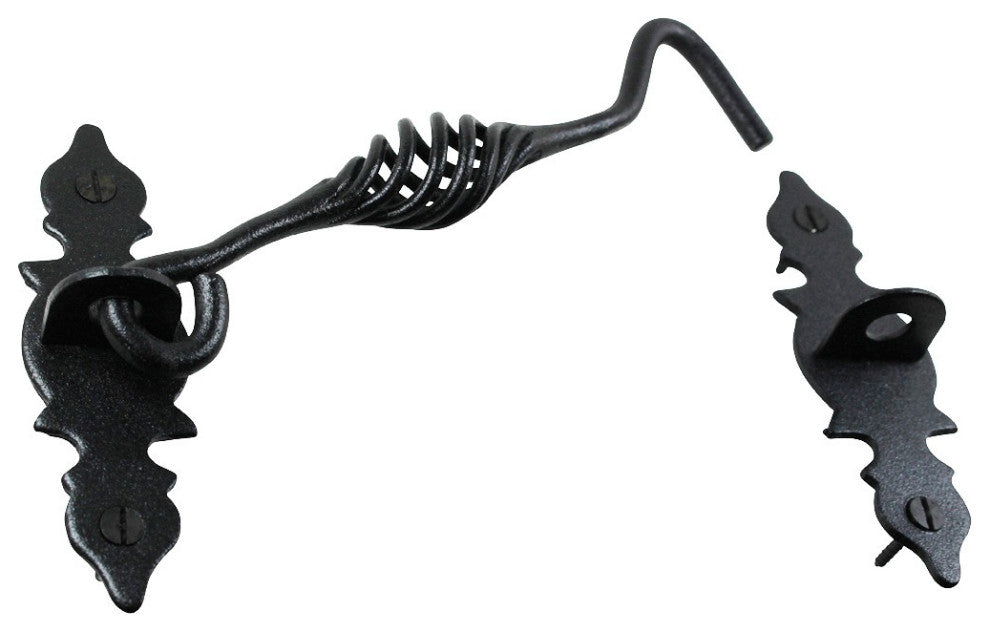 Birdcage Iron Cabin Hook Coating Black 6 1/2 Inch set of 2