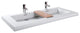 Cube Collection Lav Sink, WETMAR BIO 48", Glossy White, 48", No Trim Overflow