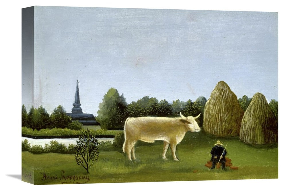 "View Surrounding Paris" Stretched Canvas Giclee by Henri Rousseau, 16"x12"