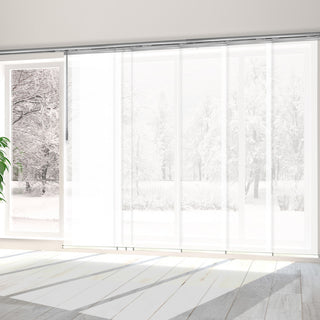 Navajo White 7-Panel Track Extendable Vertical Blinds 110-153"W