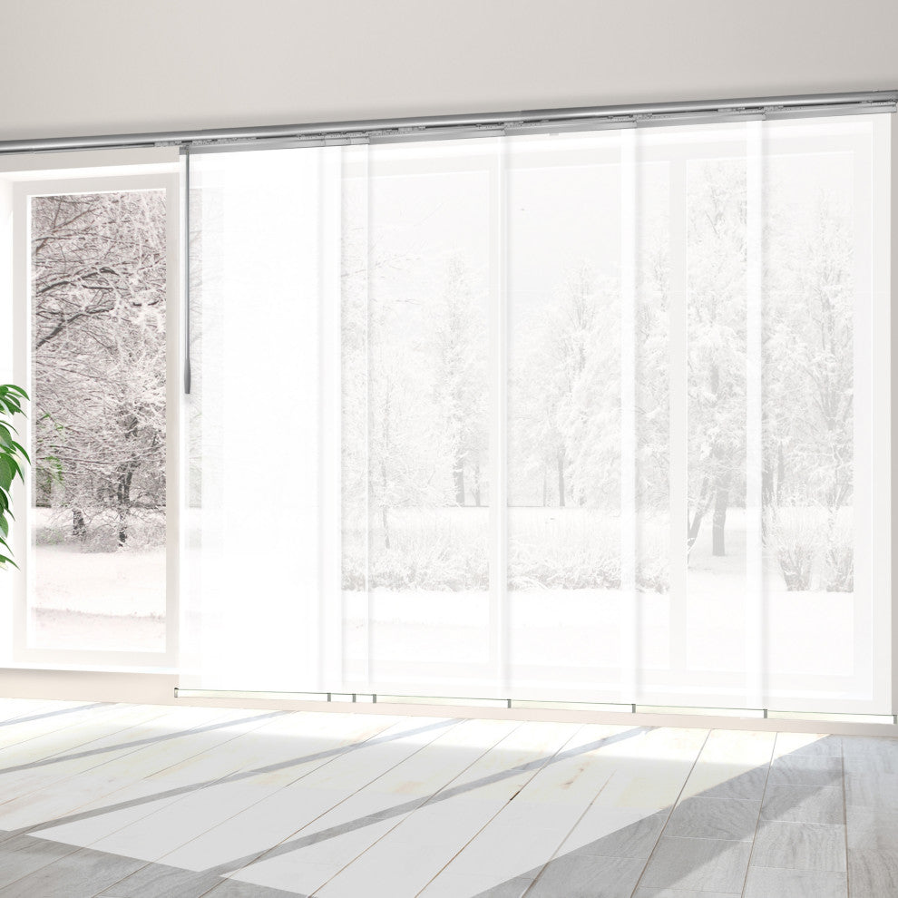 Navajo White 7-Panel Track Extendable Vertical Blinds 110-153"W