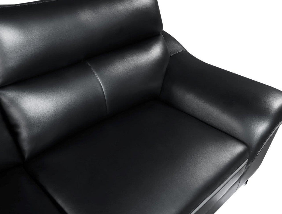 Giuliano Contemporary Premium Leather Match Loveseat Black