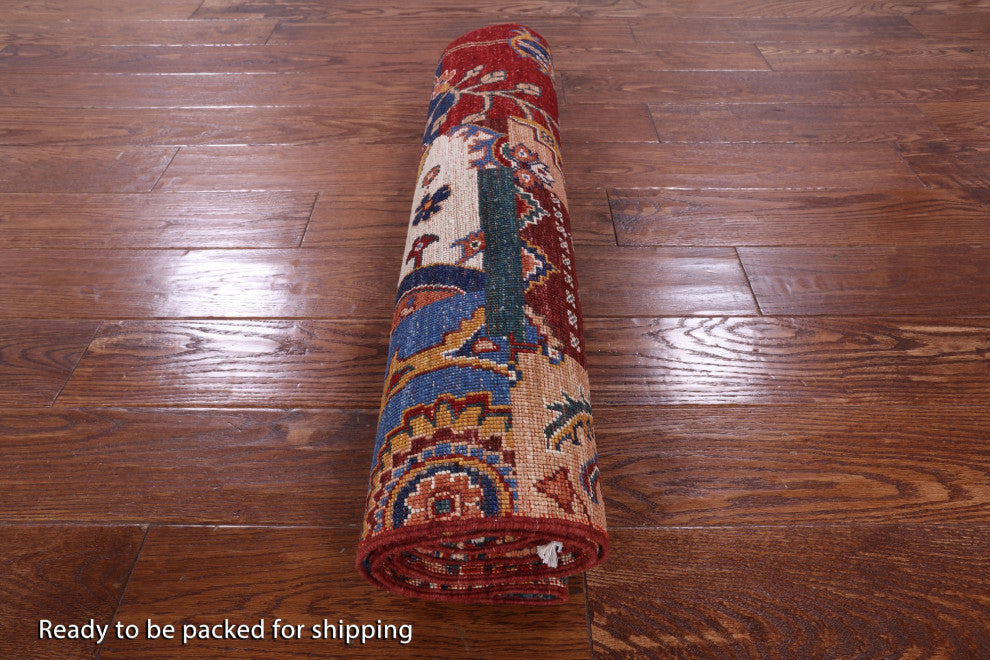2' 7" X 9' 3" Super Kazak Geometric Handmade Runner Rug Q10212