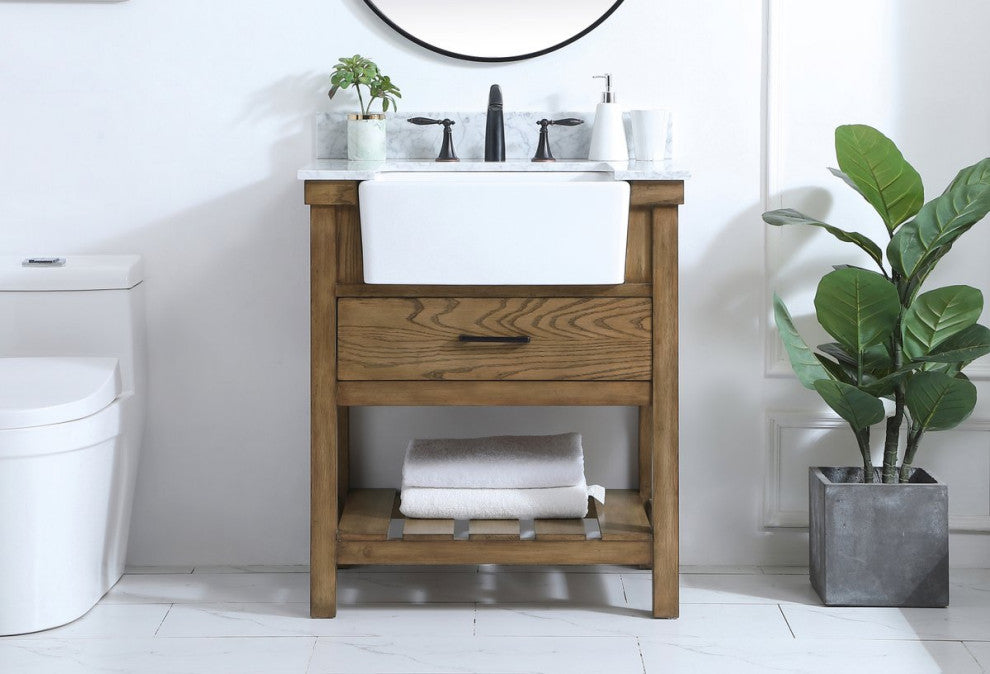 Home Living 22" Farmhouse Driftwood-Light Bathroom Vanity