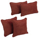 Double-Corded Solid Microsuede Throw Pillows With Inserts, Set of 4, Red Wine