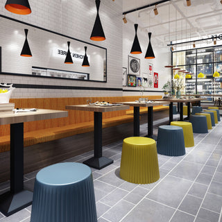 Stackable Plastic Side & End Table No Back Lounge Chair For Work Home, Yellow