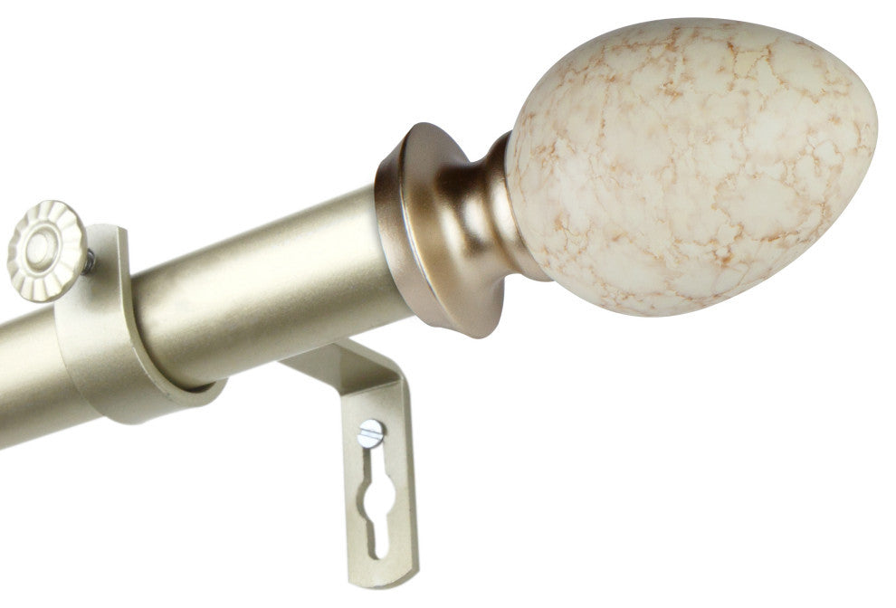 Afra 1" Curtain Rod, Light Gold, 48-84"