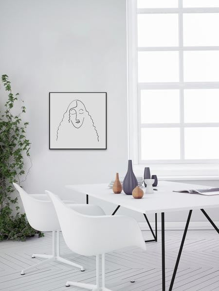 "Front Face" Floater Framed Painting Print on Canvas, 20"x20"