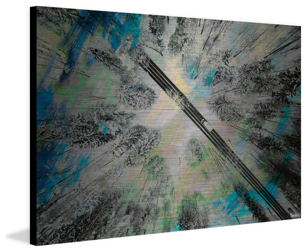 "Lighted Forest" Painting Print on Brushed Aluminum, 36"x24"